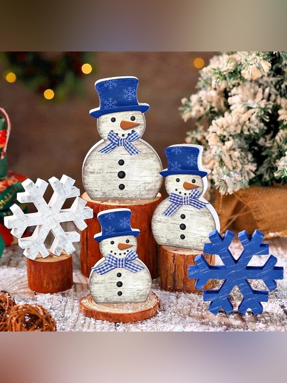 NWT 5 Pcs Snowman Christmas Table Decor